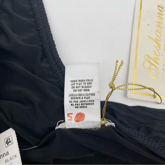 SHOSHANNA Swimsuit One Piece One Shoulder Black Tide Jacquard Textured NWT SZ 6 - Picture 9 of 14